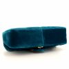 Gucci GG Marmont small model shoulder bag in turquoise velvet - Detail D5 thumbnail