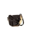 Loewe Gate shoulder bag in black leather and natural raphia - 00pp thumbnail