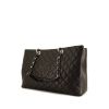 Chanel Shopping GST large model shopping bag in dark brown quilted grained leather - 00pp thumbnail
