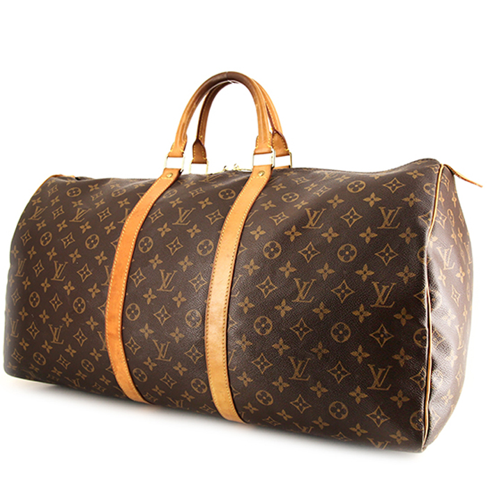 Louis Vuitton Keepall 55 cm Travel Bag in Brown Monogram Canvas and