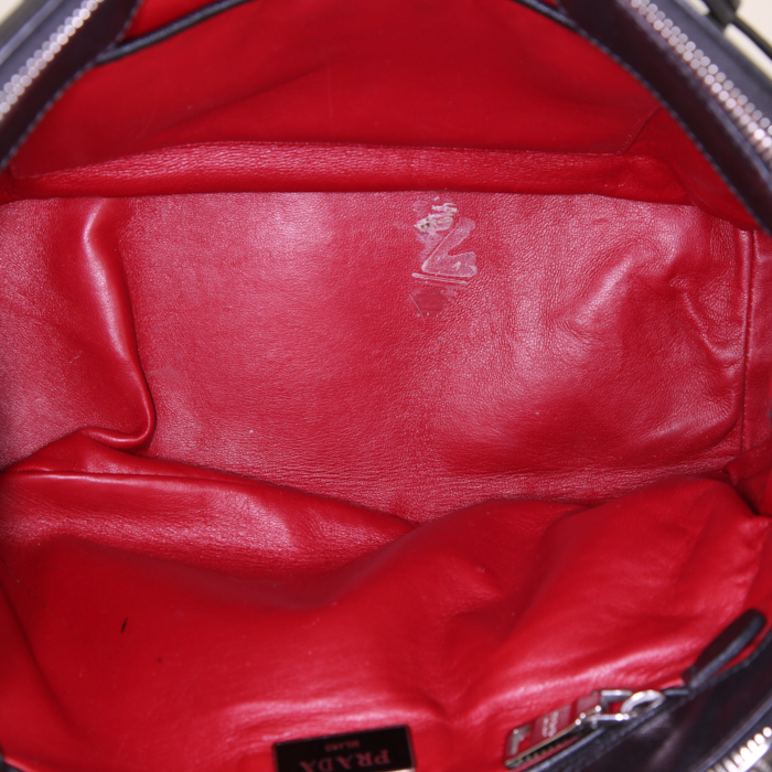 Prada Galleria handbag in black leather saffiano - Detail D3