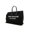 Shopping bag Saint Laurent Rive Gauche in tela nera e pelle nera - 00pp thumbnail