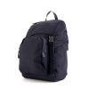 Sac à dos Prada Nylon Backpack en toile et cuir bleu-marine et noire - 00pp thumbnail