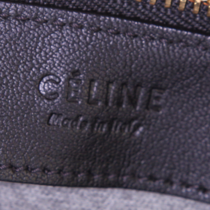 Bolso bandolera Céline Trio modelo pequeño en cuero negro - Detail D3