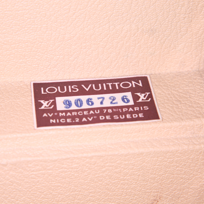 Louis Vuitton Bisten 60 rigid suitcase in brown monogram canvas and natural leather - Detail D3