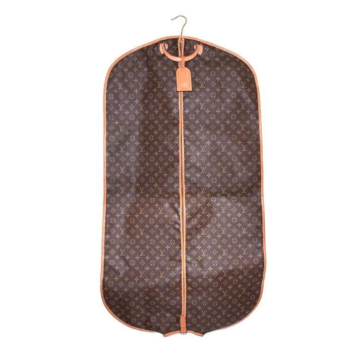 Porte-habits Louis Vuitton Porte-habits en toile monogram et cuir naturel - Detail D2