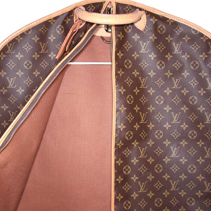 Porte-habits Louis Vuitton Porte-habits en toile monogram et cuir naturel - Detail D3