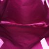 Bolso de mano Saint Laurent en lona beige y cuero rosa - Detail D2 thumbnail