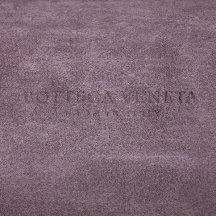 Pochette Bottega Veneta Knot en cuir tressé marron - Detail D3