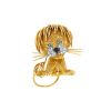 Broche-colgante época años 60 Van Cleef & Arpels Lion Ebouriffé modelo grande en oro amarillo,  platino y diamantes, en esmeralda y en ónix - 00pp thumbnail