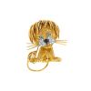 Broche-pendentif époque années 60 Van Cleef & Arpels Lion Ebouriffé grand modèle en or jaune,  platine et diamants, en émeraudes et en onyx - 00pp thumbnail