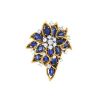 Vintage 1960's brooch-pendant in yellow gold,  platinium and sapphires and in diamonds - 00pp thumbnail