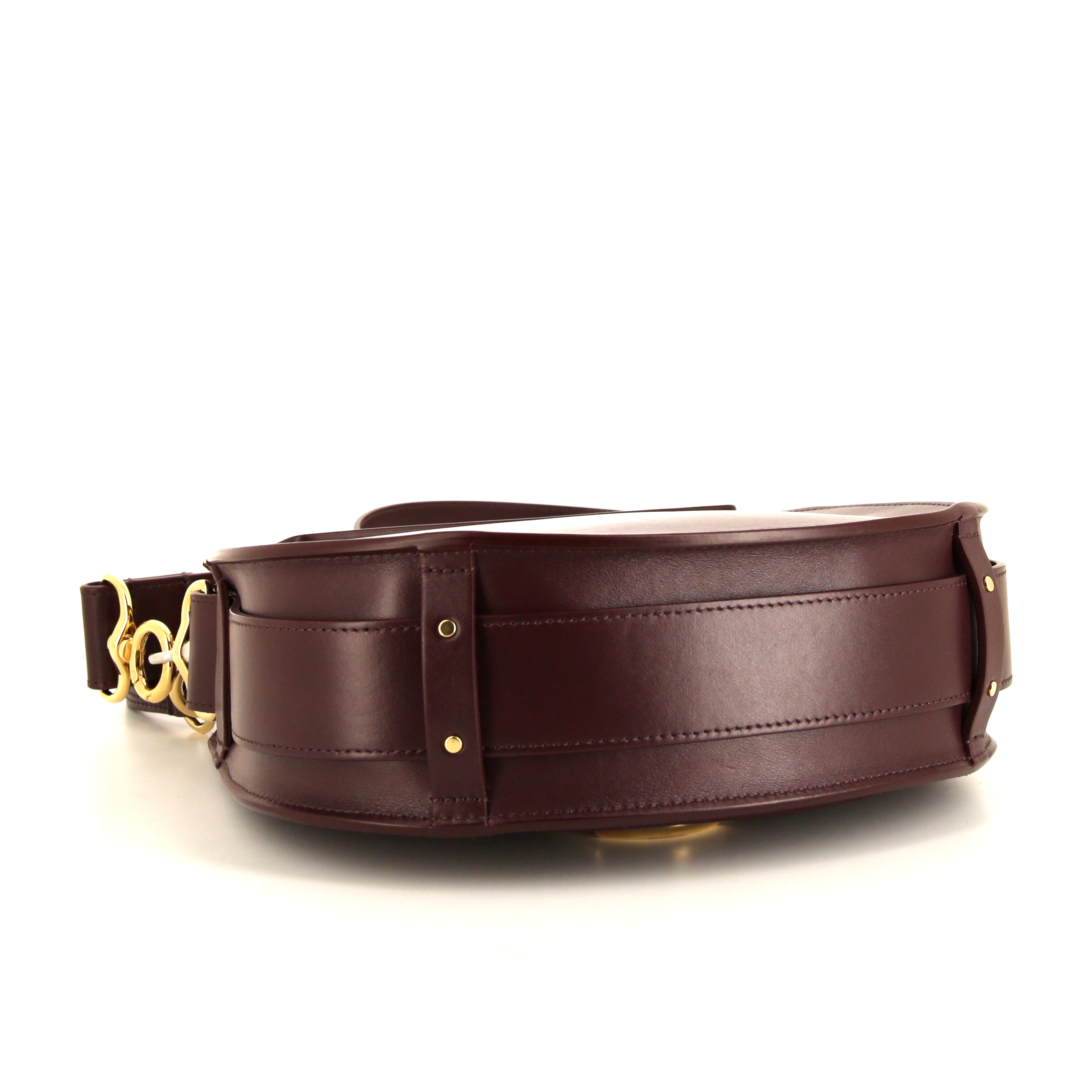 Chloé Tess shoulder bag in burgundy leather - Detail D5