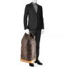 Sac de voyage Louis Vuitton Marin - Travel Bag en toile monogram marron et cuir naturel - Detail D1 thumbnail