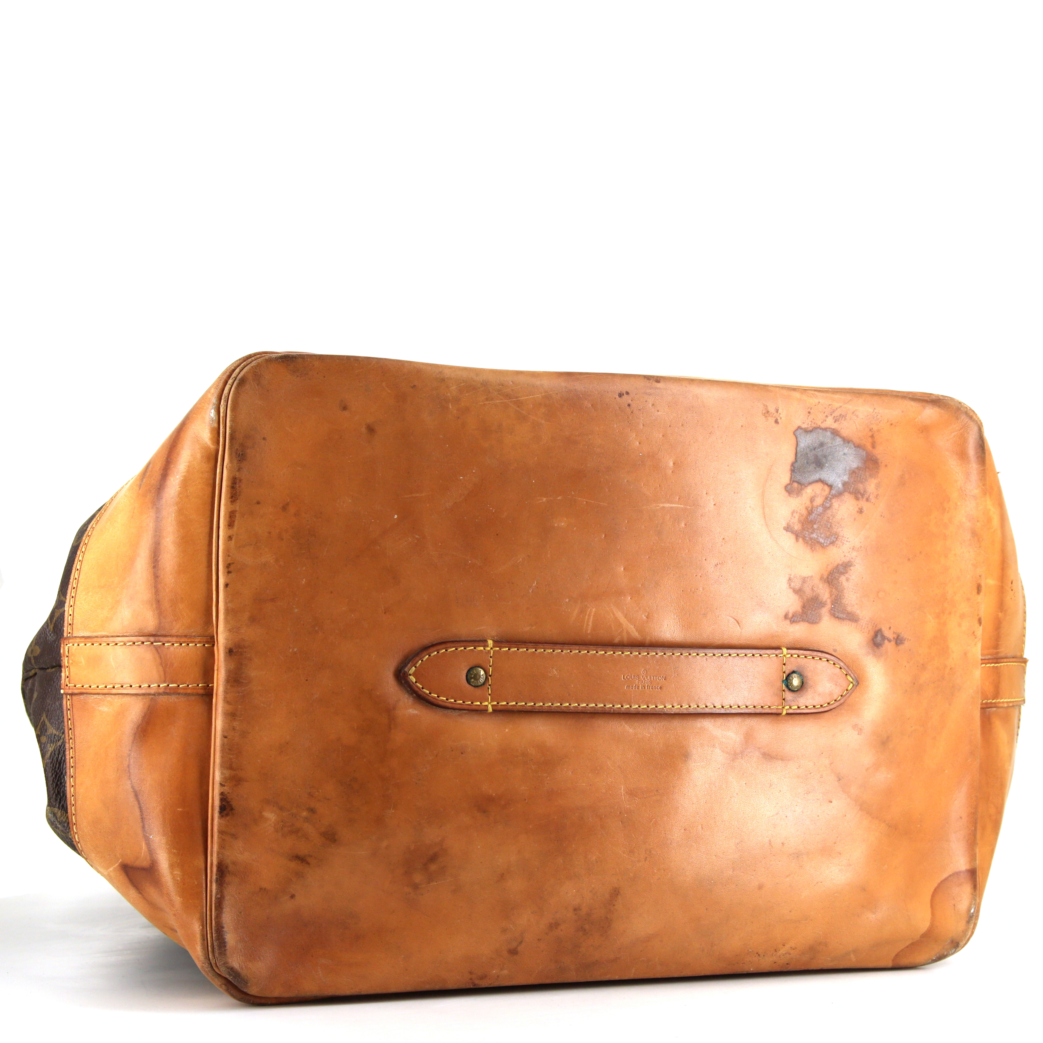 Borsa da viaggio Louis Vuitton Marin - Travel Bag in tela monogram marrone e pelle naturale - Detail D4