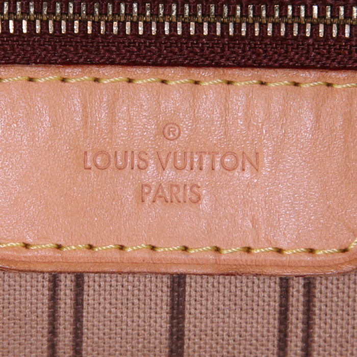 Borsa a spalla Louis Vuitton Graceful in tela monogram marrone e pelle naturale - Detail D3