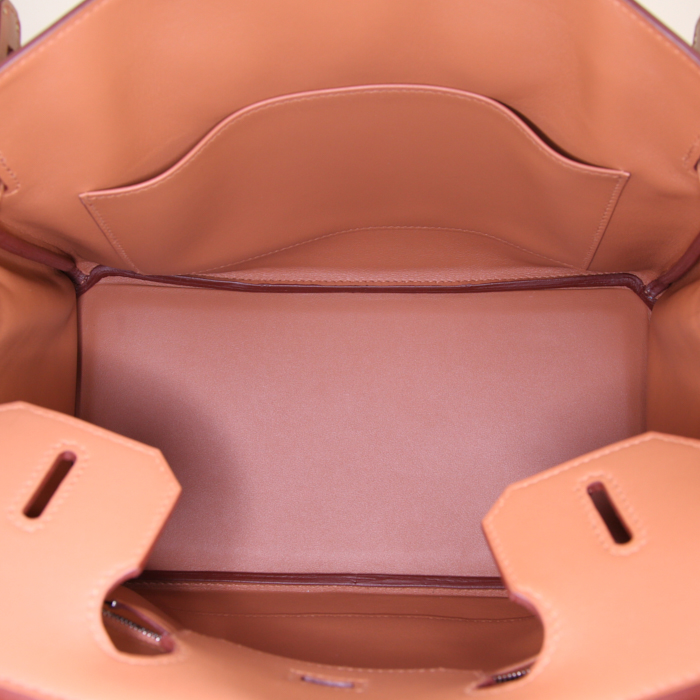 Sac à main Hermes Birkin 30 cm en cuir Swift gold - Detail D2