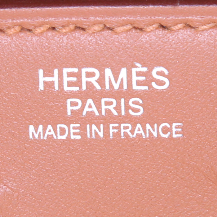 Bolso de mano Hermes Birkin 30 cm en cuero swift color oro - Detail D3