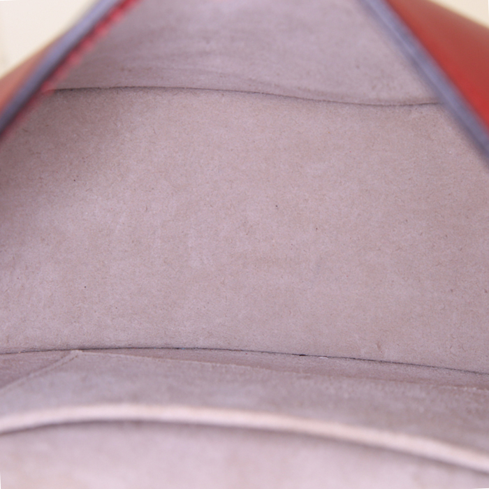 Chloé Nile shoulder bag in red leather and red suede - Detail D3