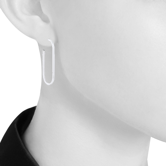 Dinh Van Maillons large model hoop earrings in white gold - Detail D1