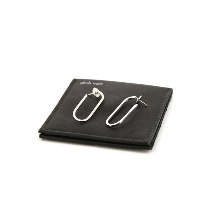 Dinh Van Maillons large model hoop earrings in white gold - Detail D2