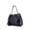 Shopping bag Gucci Soho in pelle verniciata blu scuro - 00pp thumbnail