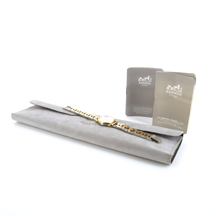 Hermès Pullman watch in gold plated and stainless steel Circa  1990