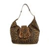 Fendi B.Bag shopping bag in canvas and leopard patent leather - 360 thumbnail