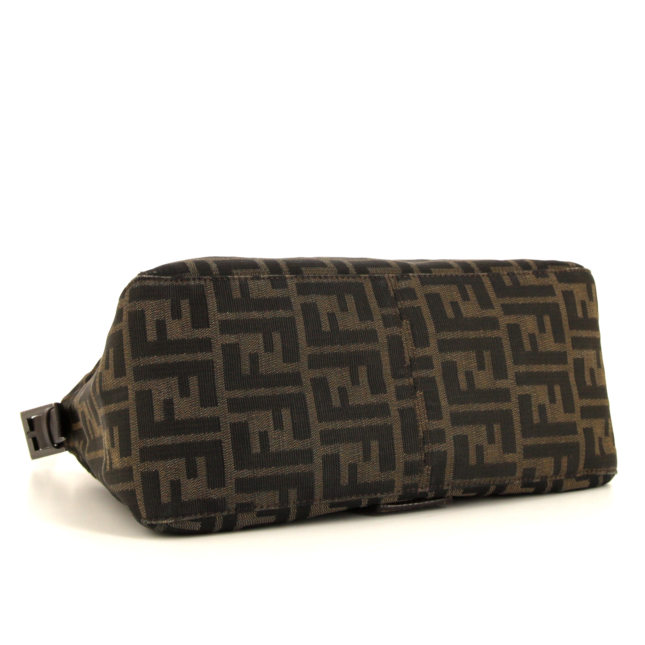 Fendi handbag in brown monogram canvas and brown leather - Detail D4