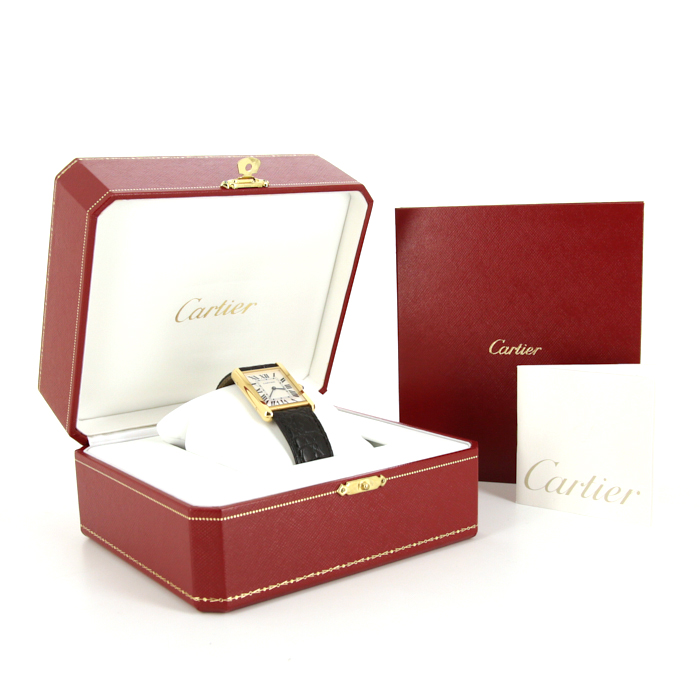 Montre Cartier Tank Solo en or jaune 18k et acier Ref :  3167 Vers  2015