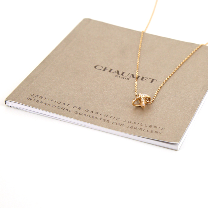 Collier Chaumet Premiers Liens en or rose et diamants - Detail D2