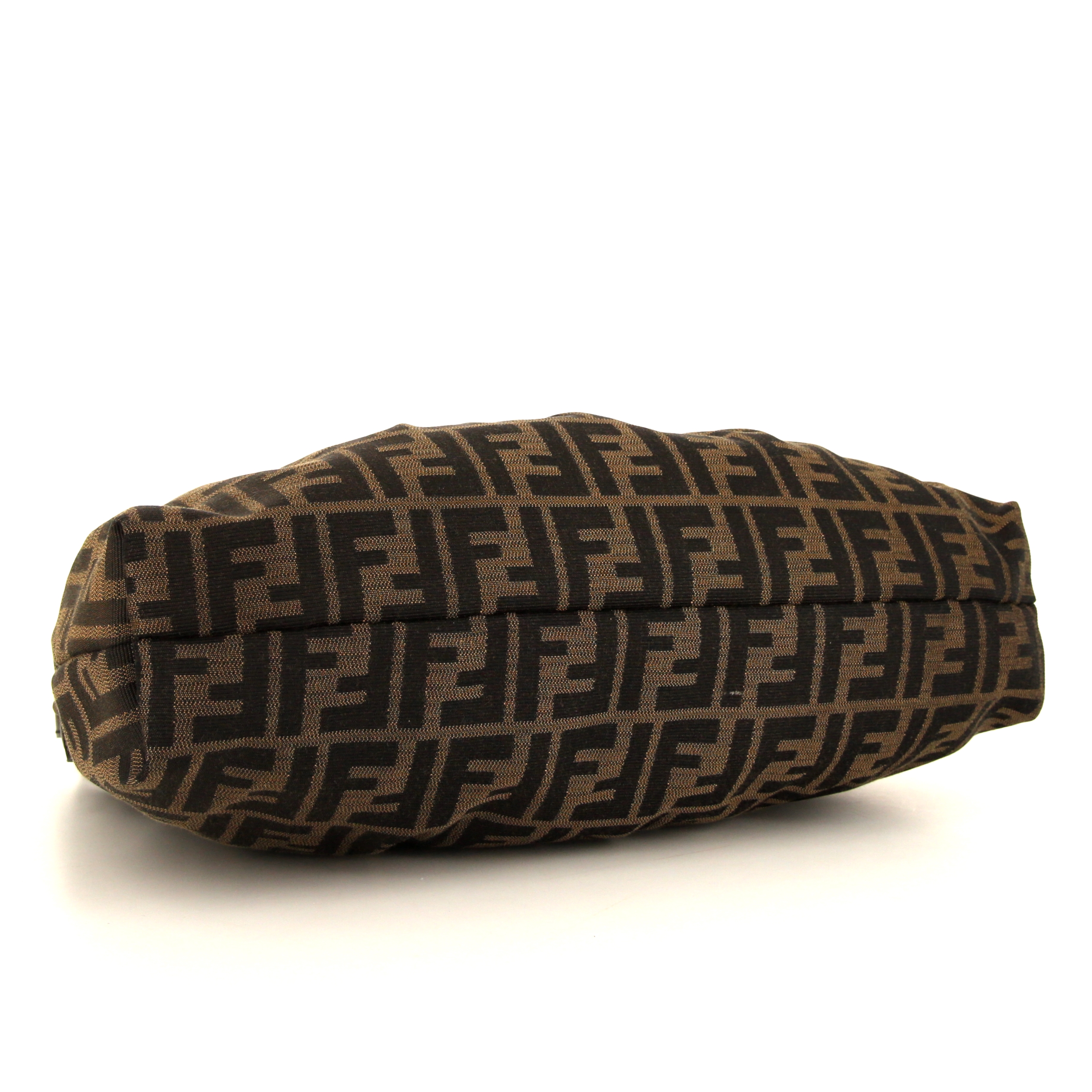 Fendi Chef handbag in brown bicolor logo canvas and brown patent leather - Detail D4