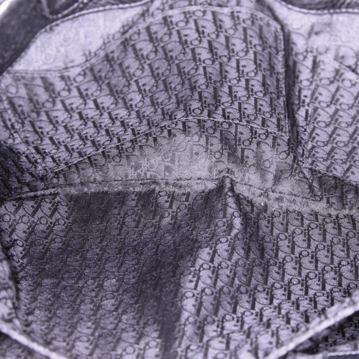 Sac porté épaule ou main Dior Gaucho en cuir grainé noir - Detail D2