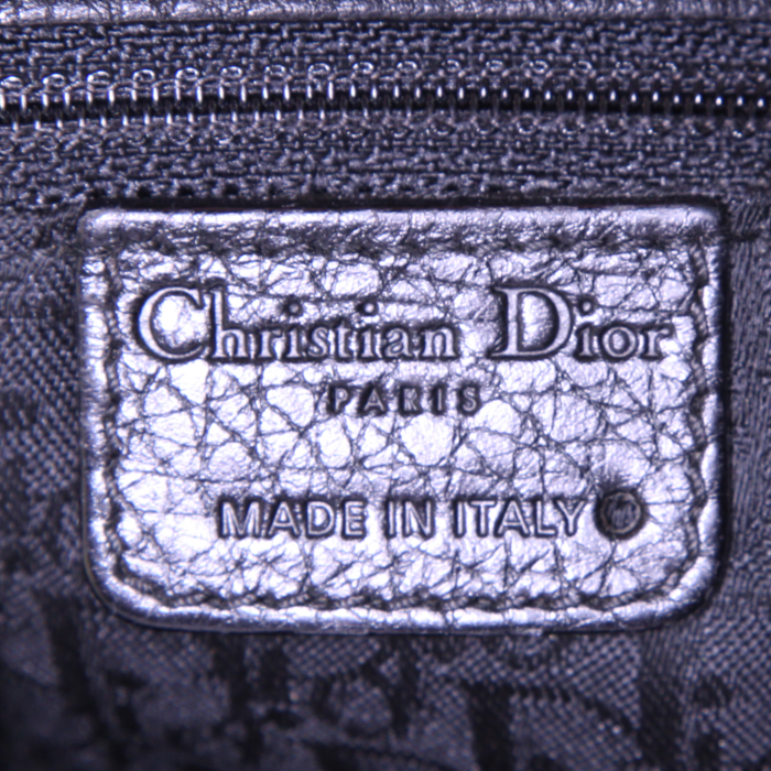 Sac porté épaule ou main Dior Gaucho en cuir grainé noir - Detail D4