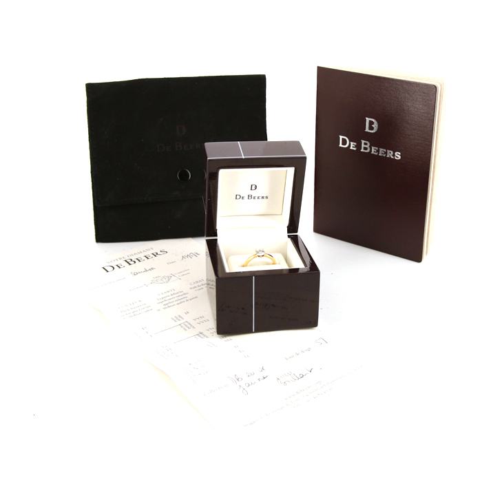 De Beers solitaire ring in yellow gold and diamond - Detail D2