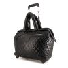 Valise Chanel Coco Cocoon en toile matelassée noire et cuir noir - 00pp thumbnail
