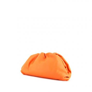 Pochette Bottega Veneta The Pouch in pelle liscia arancione