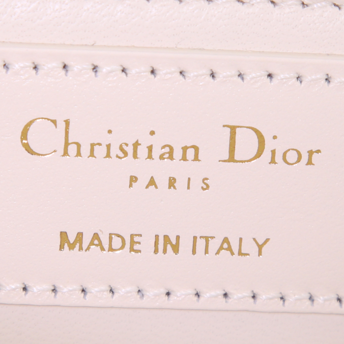 Sac bandoulière Dior 30 Montaigne en cuir blanc-cassé - Detail D4