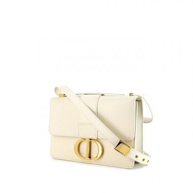 Bolso bandolera Dior 30 Montaigne en cuero blanquecino