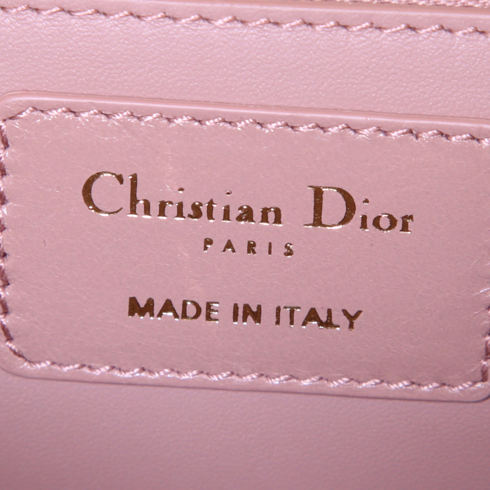Borsa a tracolla Dior 30 Montaigne in pelle verniciata beige - Detail D4