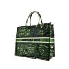 Shopping bag Dior Book Tote in tela verde nera e bianca con motivo - 00pp thumbnail