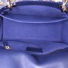 Dior Lady Dior handbag in brown and navy blue leather - Detail D3 thumbnail