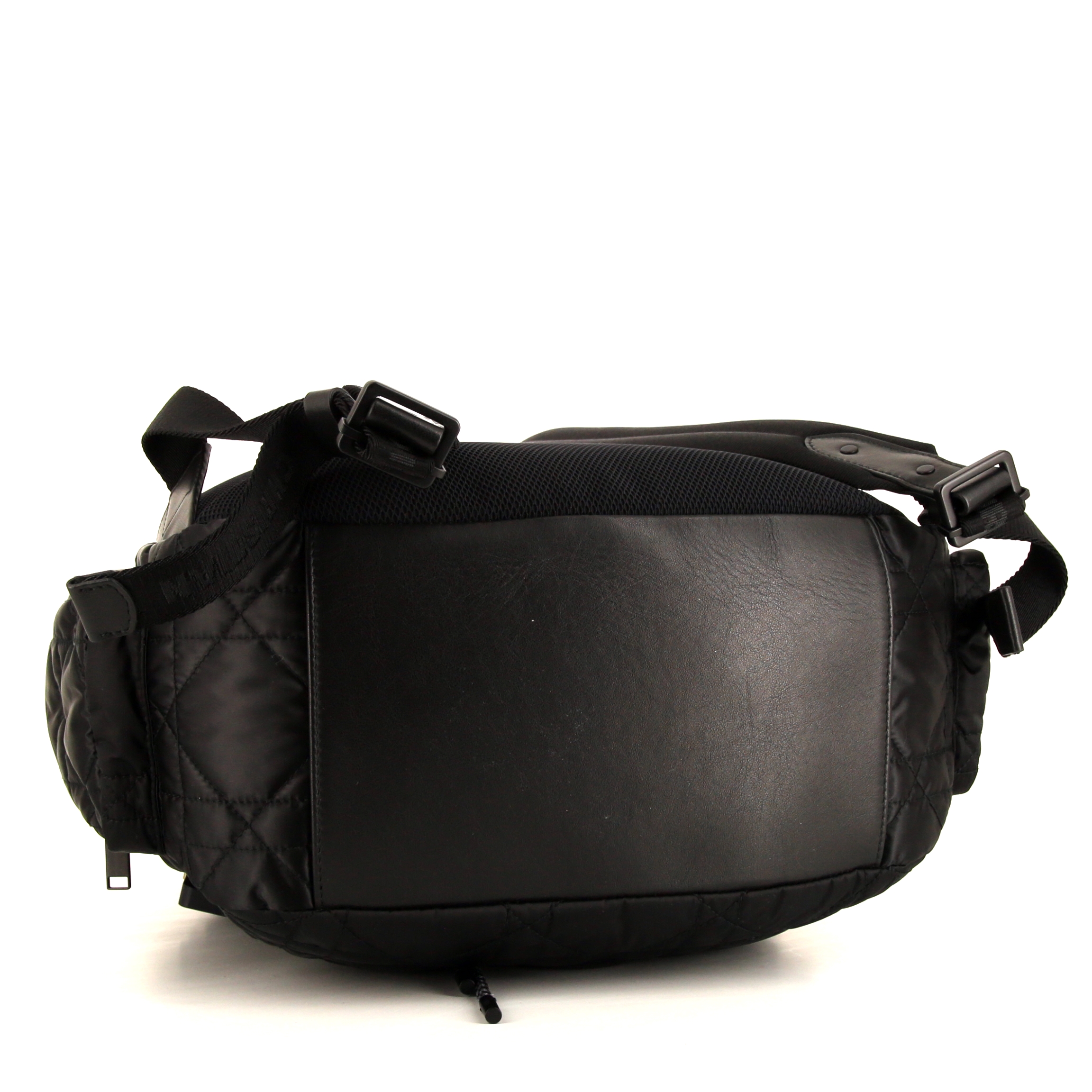 Sac à dos Dior Quilted Backpack en toile cannage noire - Detail D4