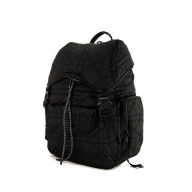 Mochila Dior Quilted Backpack en lona cannage negra