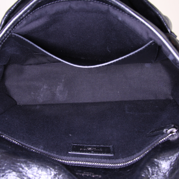 Saint Laurent Niki medium model shoulder bag in black chevron quilted leather - Detail D3
