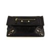 Balenciaga Fold pouch in black leather - 360 thumbnail