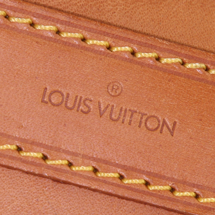 Sac à dos Louis Vuitton Randonnée en toile monogram marron et cuir naturel - Detail D3