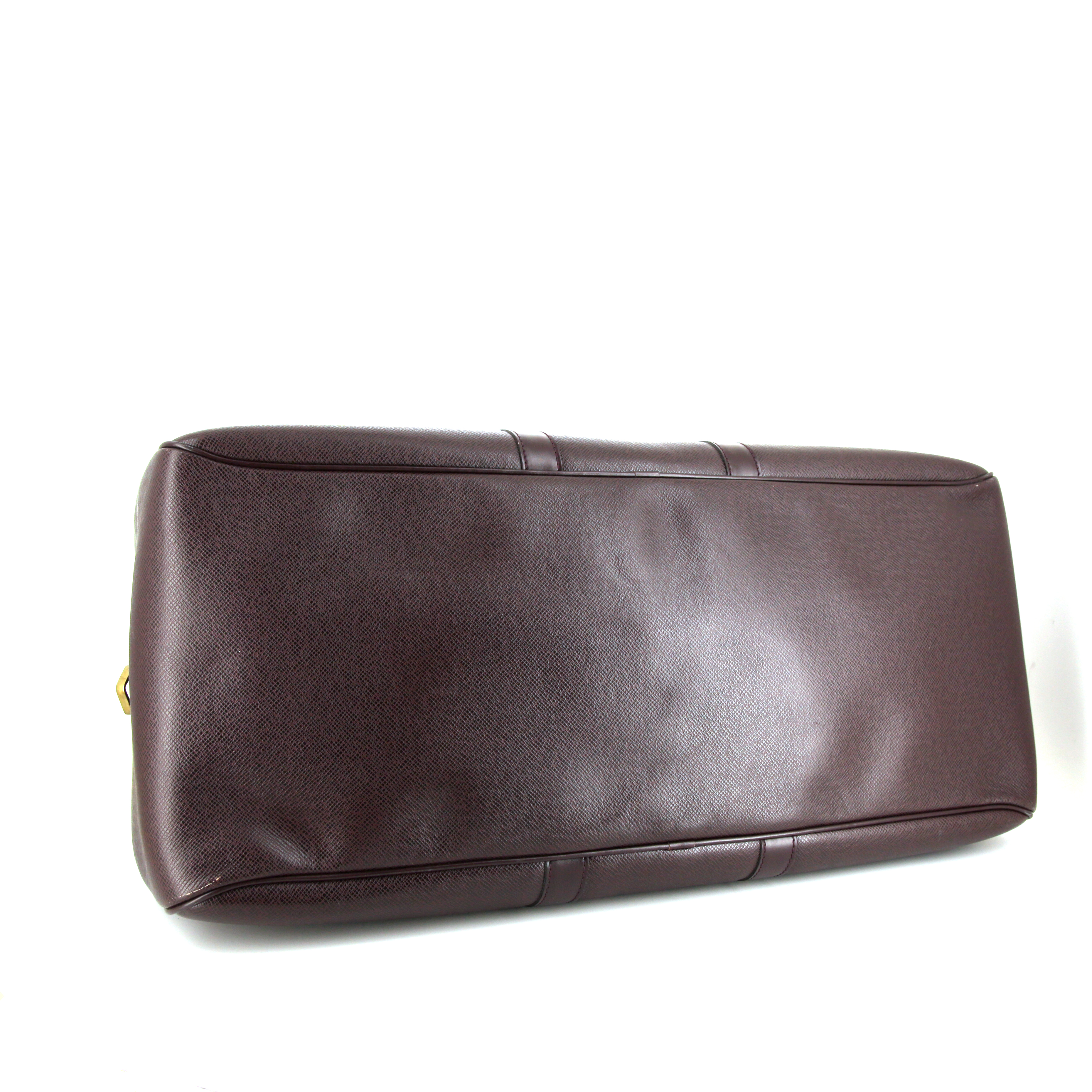 Weekend bag in burgundy taiga leather - Detail D5