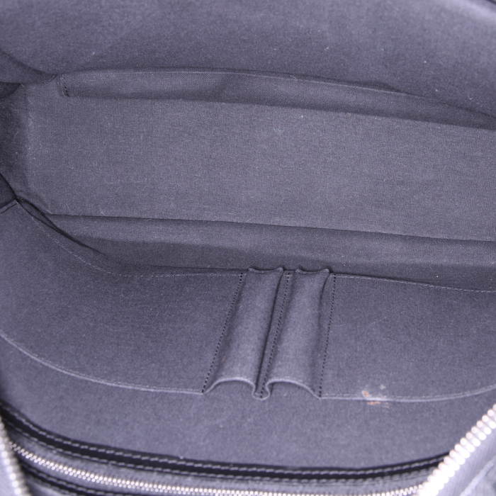 Porte-documents en toile damier grise et cuir noir - Detail D3
