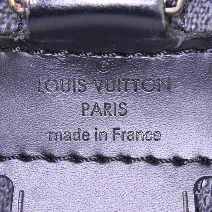 Porte-documents en toile damier grise et cuir noir - Detail D4